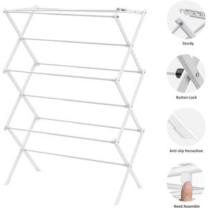 Tendedero Plegable Blanco para Interiores/Exteriores, Secador de Ropa Plegable, Conveniente para Uso Doméstico - Product Image 4