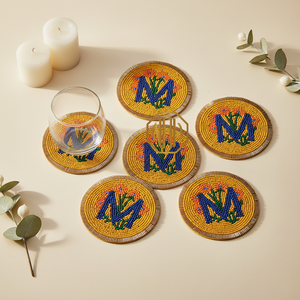 Posavasos de Cuentas de Vidrio Ecológicas Hechas a Mano, Personalizadas, de Primera Calidad, con Letras, de 100 mm de Diámetro, para Restaurantes y Bares, 2026 - Product Image 6