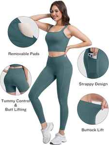 New Arrivals 2-Piece <b>Yoga</b> <b>Sets</b> for Women-High Waist Breathable Spandex/Polyester Workout Clothing 2026 New Designs - Product Image 4