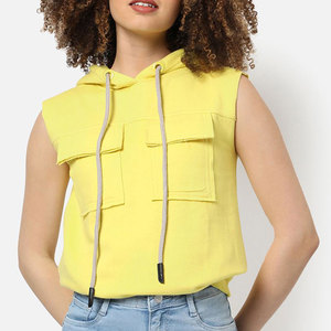 Haut de sport sans manches personnalisé pour femme, style pull à capuche, en coton vintage, pour l'entraînement et la course - Idéal pour l'hiver et l'automne - Product Image 1