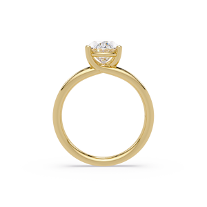 Anillos de compromiso de oro puro de 14k con diamante cultivado en laboratorio de corte ovalado estilo Art Deco vintage de 2.00 ct, certificado IGI, y anillos de boda de vástago ancho dividido. - Product Image 3