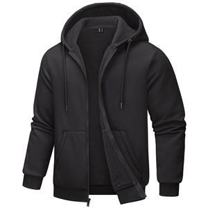Sudadera con Capucha Casual de Alta Calidad para Hombre, Corte Regular, Forro Polar de Algodón, Precio Económico, Cuello con Cremallera para Invierno, Estampada - Product Image 4