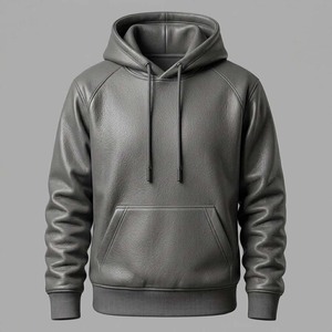 Sudadera con capucha de cuero genuino premium para hombre |   Sudadera con Capucha Extra Grande de Lujo para Streetwear |   Suéter Personalizado de Piel de Cordero Suave para Invierno - Product Image 5