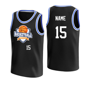 เสื้อบาสเก็ตบอลแบบกำหนดเอง สีดำ สีเขียว สีน้ำเงิน คอวี แขนกุด พิมพ์ลายหมายเลข 15 เสื้อผ้าสำหรับผู้ใหญ่แบบยูนิเซ็กส์ - Product Image 5