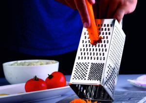Râpe à 4 faces Anax manuelle 7-en-1 en acier inoxydable avec poignée ergonomique, robuste et portable pour légumes, fromage, gingembre - Product Image 1