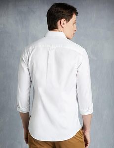 Camisa Casual Elegante para Hombre, Lisa, Fresca, con Botones, Corte Regular, Manga Larga, Algodón, Semi Formal - Product Image 2