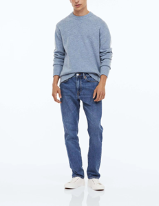 Jeans de Mezclilla Vintage de Alto Rendimiento Hechos a Medida para Hombre, Corte Boyfriend, Cintura Media, Desgastados, Color Claro para Verano - Product Image 1
