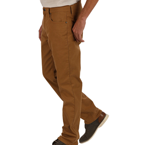 Jean en denim de coton marron respirant à jambe droite pour homme, coupe droite, taille mi-haute, style décontracté avec poches, idéal pour l'automne - Product Image 3