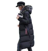 Parka longue décontractée pour femme, coupe ample, chaude, imperméable, à fermeture éclair, en polyester tissé, rembourrée, séchage rapide, pour l'hiver