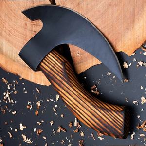 Cortador de Pizza Estilo Hacha Industrial Hecho a Mano, Rebanador de Acero Inoxidable con Hoja Negra y Mango de Madera, Herramienta de Cocina Creativa, Regalo - Product Image 5