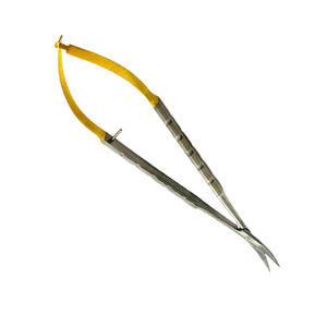 Tijeras de precisión con puntas delicadas y cuchillas curvas de 6 pulgadas, mango dorado, acero inoxidable, corte afilado, microhilo, de Blush Surgical - Product Image 4