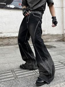 Pantalones vaqueros acampanados con costuras irregulares para hombre, pantalones vaqueros con parte inferior acampanada, pantalones estilo disco, pantalones retro de los años 60 y 70 - Product Image 4