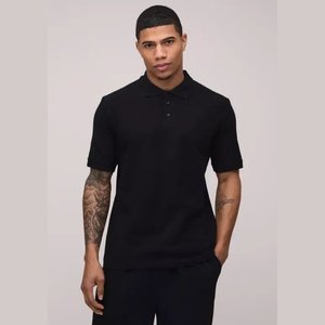 Polo noir 2026 en promotion – Vente en gros de polos 100 % coton avec logo brodé, polos de golf unis, polos personnalisés - Product Image 3