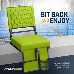 Folding <b>Reclining</b> Stadium <b>Seat</b> with Back Support for Bleachers - Product Image 2