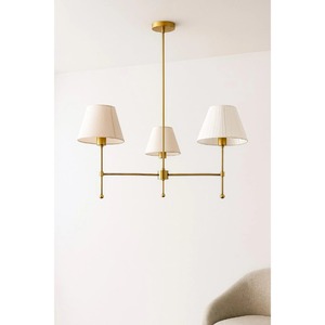 Assured Quality Minimalist Brass <b>Ceiling</b> Pendant <b>Light</b> With Three White Shades Modern Chandelier Lighting Fixture - Product Image 1