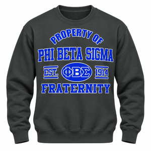 Phi Beta Sigma Charcoal <b>Mens</b> Crewneck <b>Sweatshirt</b> Winter Fleece Eco-Friendly Regular Sleeve Greek Letter Graphic Fraternity - Product Image 3