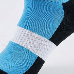 Blue Knee High <b>Compression</b> <b>Socks</b> Geometric Pattern Breathable Polyester Spandex Basketball Sports <b>Socks</b> for Adults - Product Image 5