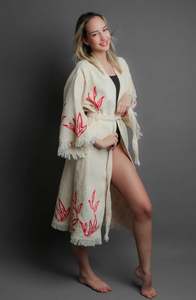 Ropa para Mujer, Kimono Musulmán, Túnica de Manga Larga, Vestidos Kaftan 2026, Túnica Blanca Holgada de Algodón con Bordado de Ojo de Diablo - Product Image 4