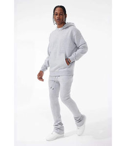 Conjuntos de Sudadera con Capucha y Pantalones Acampanados de Invierno con Logotipo Personalizado, Transpirables, Ecológicos, de Forro Polar y Algodón, Traje Deportivo Unisex - Product Image 3