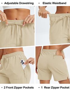 Women's Hiking Shorts <b>Elastic</b> <b>Waist</b> Quick Dry Lightweight Athletic Running Golf Casual Workout Outdoor Sports Active Shorts - Product Image 5