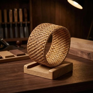 Weaving Cane Wood Trendy Tribal Women's Bangles Polished Rattan Wooden Bangle Jewelry Rustic Luxury Organic Fashion - Product Image 2