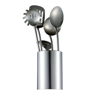 <b>Mate</b> Black Color Metal Utensil Caddy Round Shape Flatware Organizer Set Of Two For Dining Table Parties Decor On Sale - Product Image 3