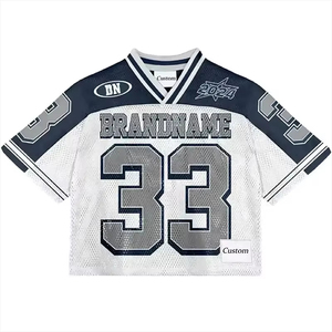 Custom Streetwear Trendy Heat-Transfer Printed V-neck Adjustable Strap Football <b>Shirt</b> Design Logo Mesh Retro American Jersey - Product Image 4