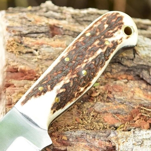 Couteau Skinner à pointe tombante en acier D2, fabriqué à la main par des maîtres artisans, manche en corne, lame fixe de qualité industrielle, pour l'extérieur, ODM - Product Image 3