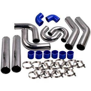 Universal 3\" Aluminum Turbo Intercooler Kit with Silicone Hose and Clamps - Product Image 2