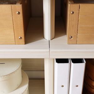 Armoire de salon moderne minimaliste Shirai P39-1 en bois brun, 8 étagères réglables, 2 tiroirs, usage domestique - Product Image 5