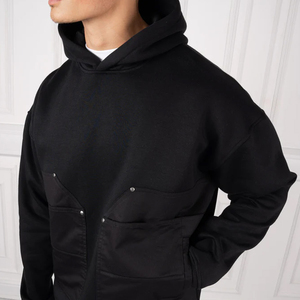 Sweat à capuche oversize en molleton de coton premium pour homme, imprimé en relief, style streetwear décontracté, fabrication en gros - Product Image 2