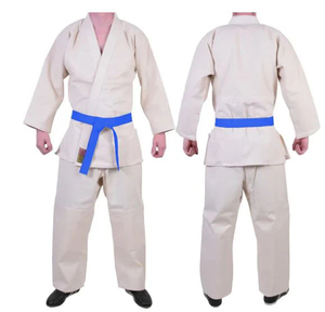 Uniforme de Karate para Hombre, 100% Algodón, Transpirable, Blanco con Cinturón Azul, Talla Adulto, Corte Regular, Ropa de Artes Marciales - Product Image 2