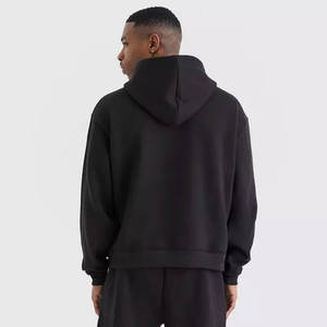 Conjunto Deportivo de Hombre con Capucha, Color Negro, Estilo Urbano, Corte Regular, Pantalones de Felpa de Algodón de Color Sólido, con Bolsillos Laterales, para Invierno - Product Image 4