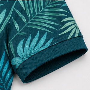 Custom Teal <b>Tropical</b> Palm Leaf <b>Womens</b> Polo <b>Shirt</b> Quick Dry Breathable Short Sleeve Performance Golf Resort Team Uniform WPS-0753 - Product Image 5