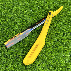 Stainless Steel Yellow Cut Throat <b>Slide</b> Razor Professional Single Edge Straight Razor for Mens Shaving Barber Salon Hair Cutting - Product Image 2