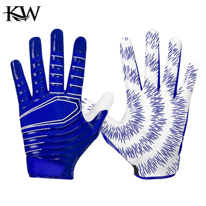 Custom Waterproof Stretch Youth American Football <b>Gloves</b> for Boys & Girls Wide Receiver Style Purple Rugdy 2026 - Product Image 1