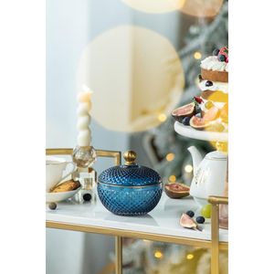 Set di 2 Barattoli in Vetro Blu con Coperchio, Eleganti Contenitori per Dolci e Decorazioni Natalizie - Product Image 3