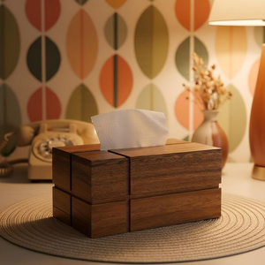 Boîte à mouchoirs en bois faite à la main de qualité supérieure, écologique, moderne et décorative, pour voitures et maisons - Product Image 6