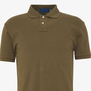 Polo para Hombre, Color Verde Oliva, Manga Corta, Algodón Piqué, Color Sólido, Casual, con Botones, Corte Regular, Tejido de Punto - Product Image 4