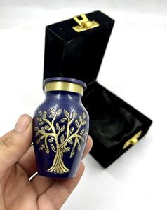 Grand Aluminum <b>Keepsake</b> Cremation Urn <b>Memorial</b> Ash Holder Featuring Secure Decorative Closure And Polished Exterior Texture - Product Image 3