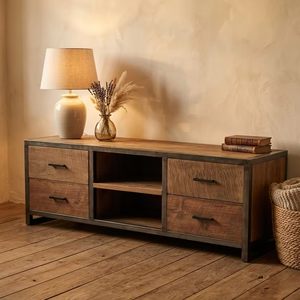 Mueble para TV de Madera de Teca Sólida Ardera, Consola Multimedia Minimalista con Acabado Natural para Proyectos de Salas de Estar en Hoteles y Villas - Product Image 2