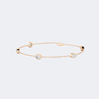 Pulsera de Oro 14K con Diamantes Cultivados en Laboratorio de Formas Mixtas 1.10CTW, Engaste de Bisel, Corte Pera Brillante EF, Múltiples Piedras y Cadena Ajustable