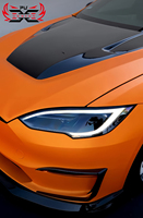 Kit Carrosserie V Style en Carbone Sec pour Tesla Model S : Lame de Pare-chocs Avant, Jupes Latérales, Diffuseur Arrière, Aile, Capot et Aileron Arrière - Vente Directe Usine