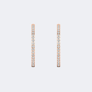 2.65 CTW Round Cut Pave Set <b>Large</b> <b>Hoop</b> Earrings - Product Image 3