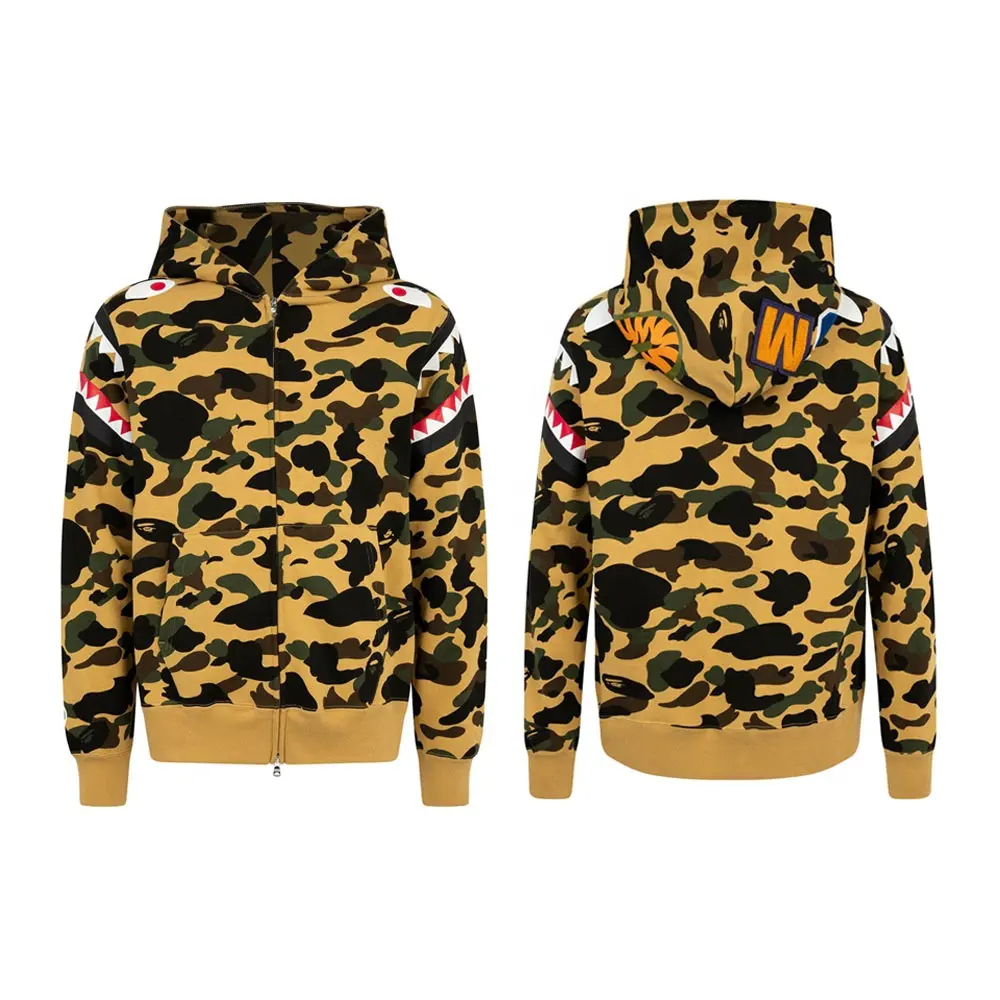 Alta calidad 330GSM 100% algodón logotipo personalizado impresión Bape sudaderas con capucha sudadera sublimación de gran tamaño pesado algodón Sudadera con capucha Unisex