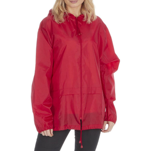 Top Quality <b>Red</b> Hooded <b>Waterproof</b> Rain <b>Jacket</b> Unisex Casual Zipper Closure Lightweight Polyester Spring Wear - Product Image 5