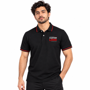 Polo de manga corta para hombre, color liso, casual, con cuello de solapa y botones, camiseta teñida lisa, polo de color liso de alta calidad al por mayor - Product Image 4