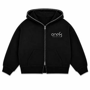 เสื้อฮู้ดซิปสีดำสำหรับผู้ชาย สไตล์ลำลองแนวสตรีทแวร์ มีกระเป๋า - Product Image 2
