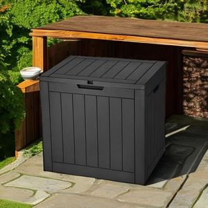 Boîte de rangement en résine imperméable de 30 gallons avec couvercle verrouillable, rangement extérieur portable pour meubles de patio - Product Image 5