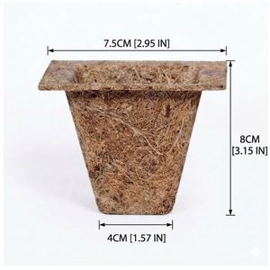 กระถางปลูกต้นไม้ยามูนา ทำจากใยมะพร้าวธรรมชาติ 100% เป็นมิตรต่อสิ่งแวดล้อม (ย่อยสลายได้) ขนาด 3x3 นิ้ว อายุการเก็บรักษา 2 ปี สำหรับทำสวน - Product Image 1